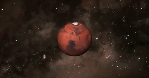 Planet mars on space with colorful starry night. Stock Footage 158773024