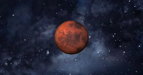 Planet mars on space with colorful starry night. Stock Footage