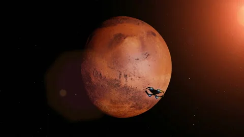 Planet Mars from space Ultra HD Stockbeeldmateriaal 126984019