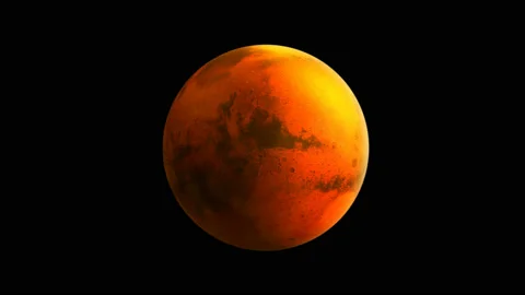 Planet Mars spinning on alpha channel, looped. Stock Footage 125277705