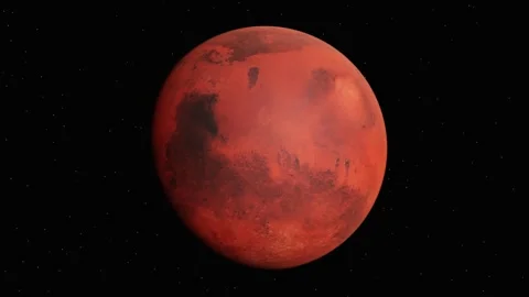 Planet Mars Spinning In A Seamless Loop, Photorealistic 3D Rendering, 3D Video stock 251518469