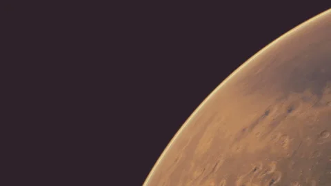 Planet Mars surface viewed from space at close range during daylight Stock Footage 345054770