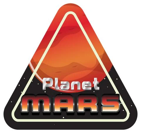 Planet Mars word logo design Stock Illustration