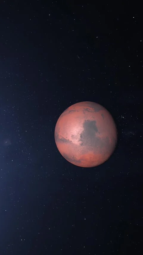 Planet Mars Zoom Out. Mars planet globe view. Mars Globe Among the Stars. 4K Ver Stock Footage 264169298