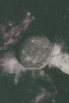 Planet Mercury. Outer space background. Foto stock