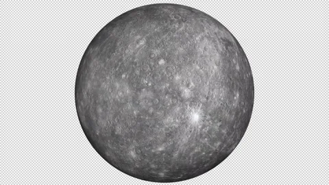 Planet Mercury rotating on alpha channel background Stock Footage 197820128