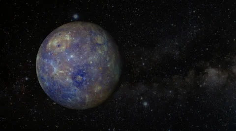 Planet Mercury rotating in space Stock Footage 32866696