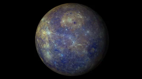 Planet Mercury rotating in space Stock Footage 32872584
