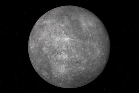Planet Mercury On Space 3D Render Stock Illustration