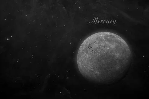 Planet Mercury. Space background. Stock Photos