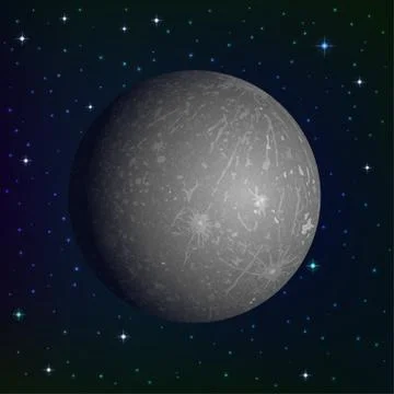 Planet Mercury in space Stock Illustration