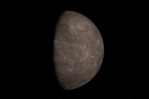 Planet Mercury On Space Stock Illustration