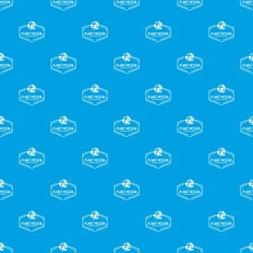 Planet mission pattern seamless blue Stock Illustration