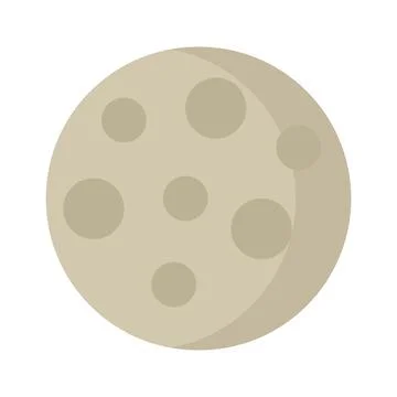 Planet moon in form of icon on white background Illustrazione stock