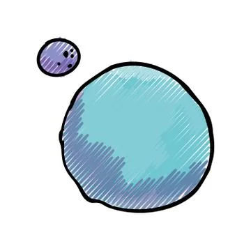 Planet moon orbit Stock Illustration