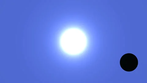 Planet Moon Orbiting Around Sun Star Starlight Reveal Solar Eclipse Orbit Stock Footage 153954959