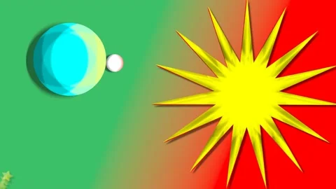 Planet with moon orbiting Video stock 161433119