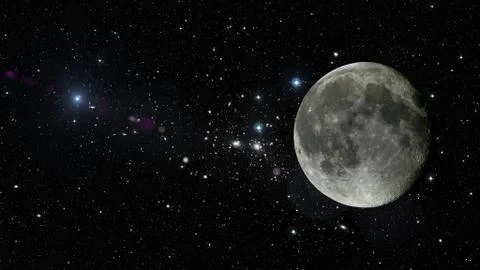 Planet Moon in outer space. Stock Illustration