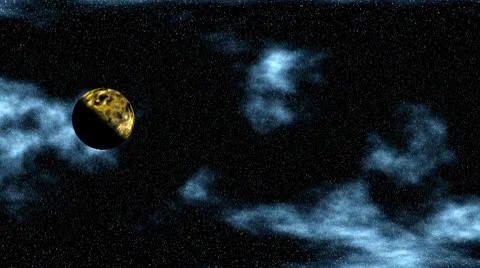 The planet (moon) in the star sky Stock Footage 8959964