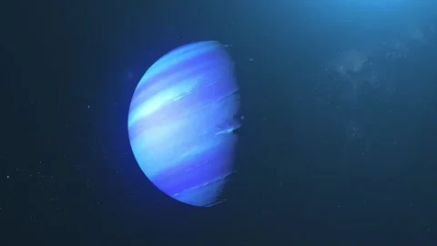 Planet Neptune in Crescent Phase with Star Light - Cinematic Space Loop 動画素材 338191695