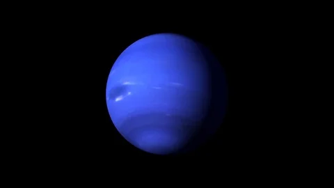 Planet Neptune large slowly rotating camera zooms Alpha Channel Stock Footage 71982567