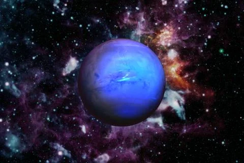 Planet Neptune. Outer space background. Stock Photos