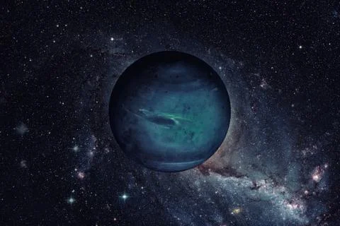 Planet Neptune. Outer space background. Stock Photos