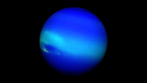 The Planet Neptune Rotating Isolated Over Black - 3D Animation Video stock 101314012