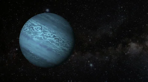 Planet Neptune rotating in space Stock Footage 32866703