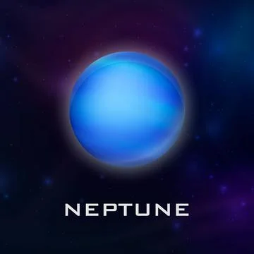 Planet Neptune. Vector 3d Realistic Space Planet in Space Starry Sky. Galaxy Illustrazione stock
