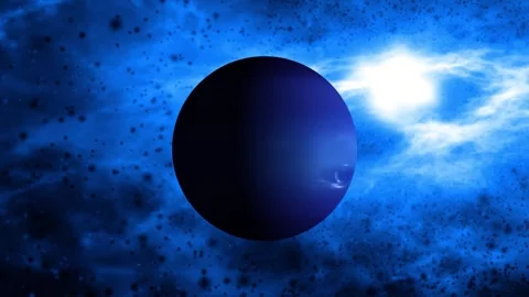 Planet Neptune view from outer space. glowing colorful space on Neptune. sp.. Stock Footage 293486287