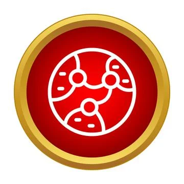 Planet network connection icon representing global communications Stock Illustration