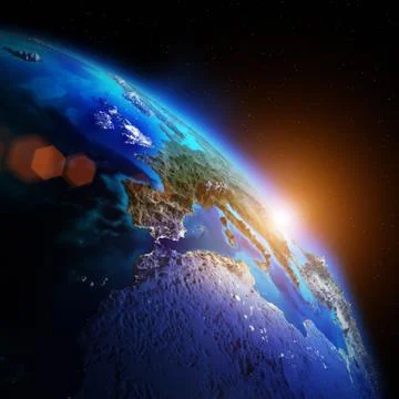 Planet night map 3d rendering Illustrazione stock