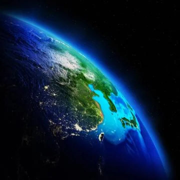 Planet night map 3d rendering Illustrazione stock