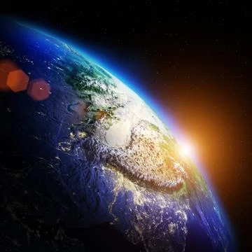 Planet night map 3d rendering Illustrazione stock