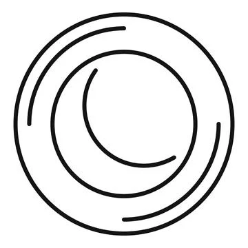 Planet or moon with orbit line art logo Ilustração Stock