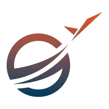 Planet Orbit Arrow Innovation Startup Logo Stock-Illustration