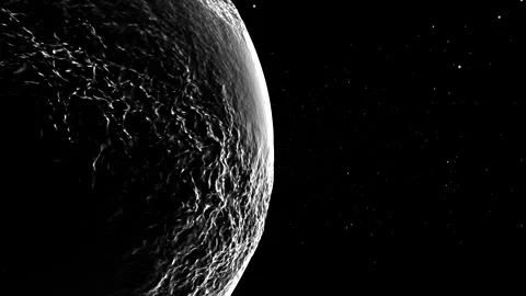 Planet orbit in Dark Deep Space with side Copy Space for Titles Stockbeeldmateriaal 331361853