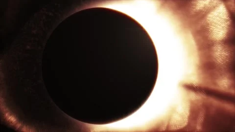 Planet Orbit Eclipse In Nebula - Ink And Resin Chemical Reaction Stock Footage 249662876