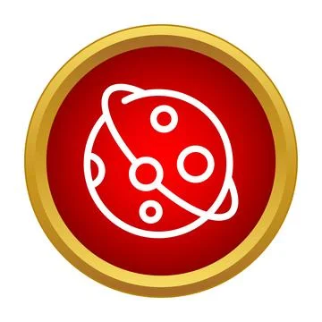 Planet with orbit icon button design Stock Illustration