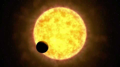 Planet orbited with sun Stock Footage 138971572
