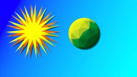 Planet orbiting around sun animation Video stock 161245810