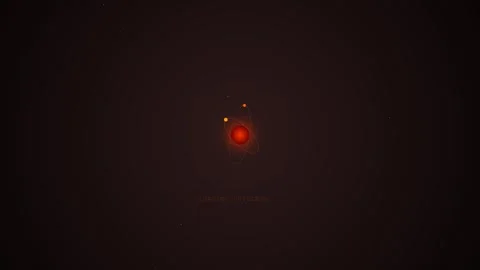 Planet orbiting a star animation loading screen in deep dark space Video stock 346331999