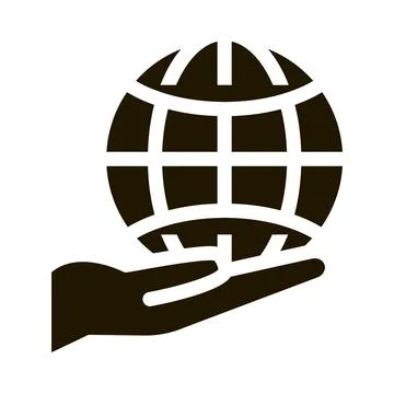 Planet in our hands icon Vector Glyph Illustration Stock Illustration