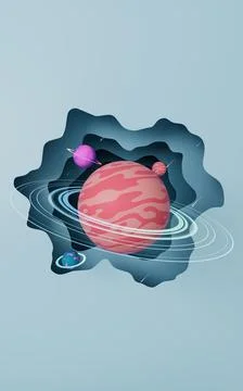 Planet in the outer space, 3d rendering. Stock Illustration