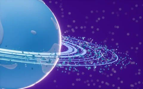 Planet in the outer space, 3d rendering. Stock Illustration