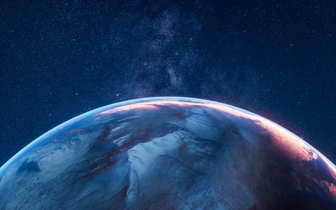 Planet in the outer space, 3d rendering. Stock Illustration