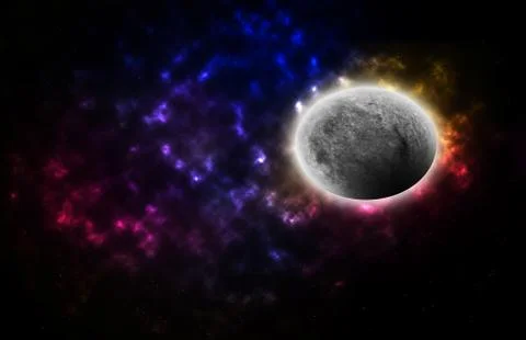 Planet outer space. Nebulae background. Stock Illustration