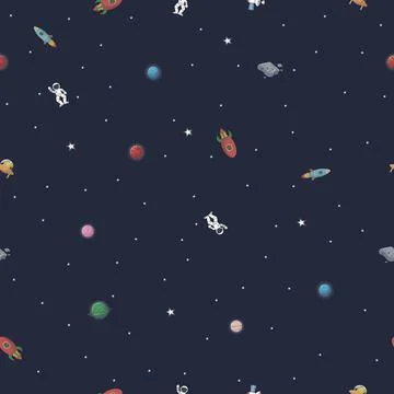 Planet pattern with constellations and stars. Stock Illustration