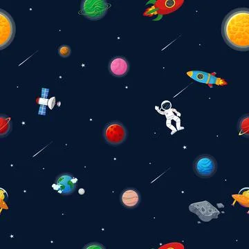 Planet pattern with constellations and stars. Illustrazione stock